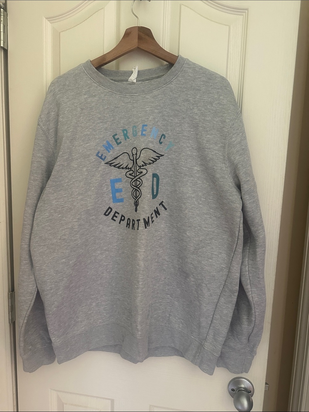 Gray Emergency Department Graphic Crewneck Sweatshirt